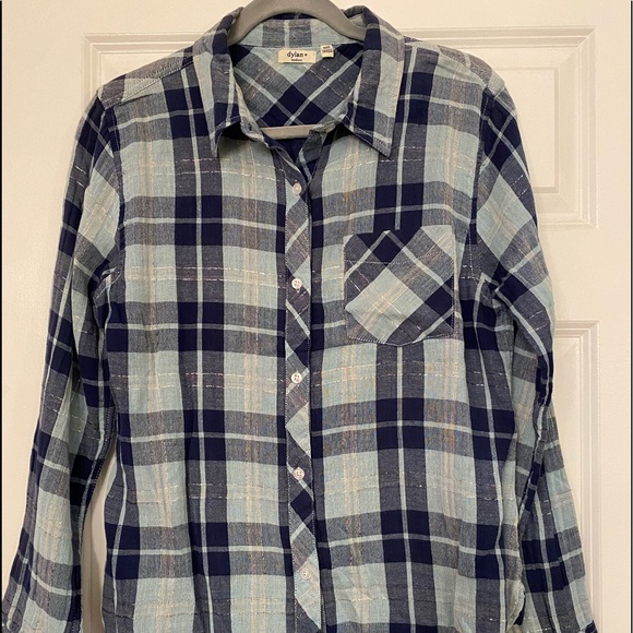 dylan Tops - Soft Hues of blue plaid